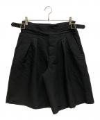 COMME des GARCONS HOMMEコムデギャルソン オム）の古着「ウール100％ サイドアジャスターハーフパンツ」｜ブラック