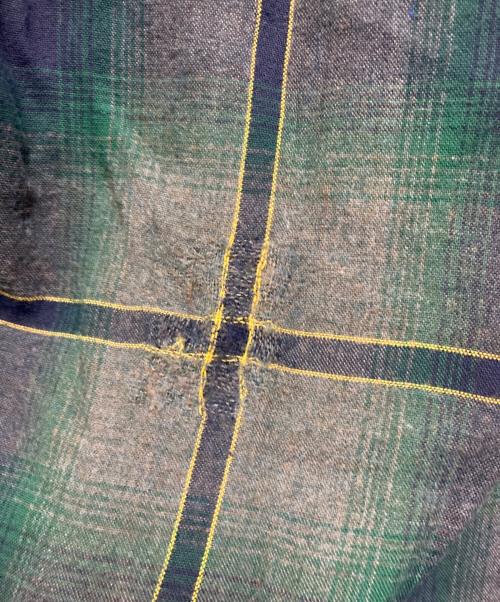 TOWN CRAFT（タウンクラフト）TOWN CRAFT (タウンクラフト) 60'S オンブレチェックレーヨンシャツ グリーン×ネイビー サイズ:15 1/2の古着・服飾アイテム