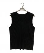 HOMME PLISSE ISSEY MIYAKEオム プリッセ イッセイ ミヤケ）の古着「BASICS プリーツノースリーブカットソー/ベスト」｜ブラック