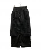 UN3D.アンスリード）の古着「SHEER LAYER MILITARY SK」｜ブラック