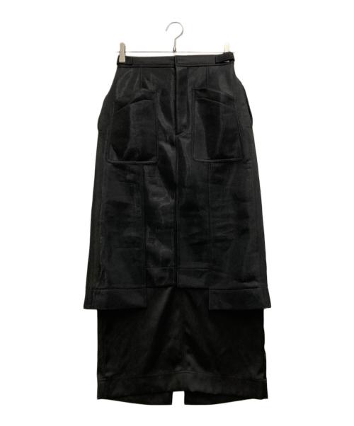 UN3D.（アンスリード）UN3D. (アンスリード) SHEER LAYER MILITARY SK ブラック サイズ:38の古着・服飾アイテム