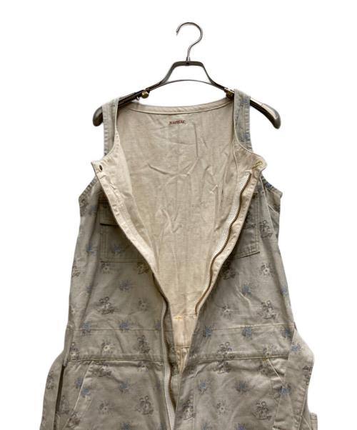 KAPITAL（キャピタル）KAPITAL (キャピタル) フラワープリントN/Sオールインワン ホワイトの古着・服飾アイテム