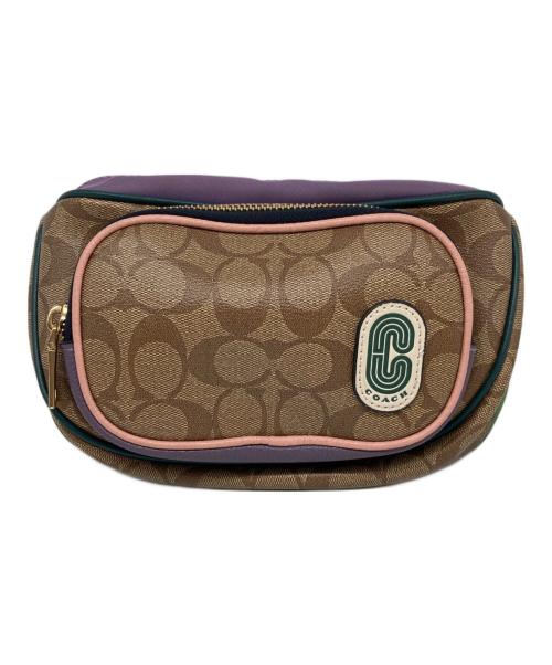 COACH（コーチ）COACH (コーチ) ボディバッグ ブラウン×パープルの古着・服飾アイテム
