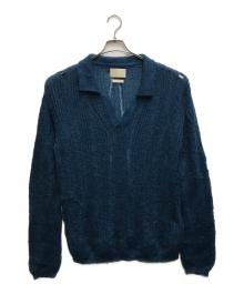 YOKE（ヨーク）の古着「SILK MOHAIR SKIPPER SWEATER」｜ブルー