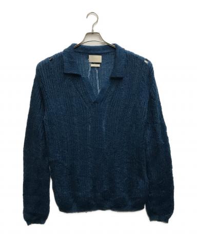 中古・古着通販】YOKE (ヨーク) SILK MOHAIR SKIPPER SWEATER ブルー
