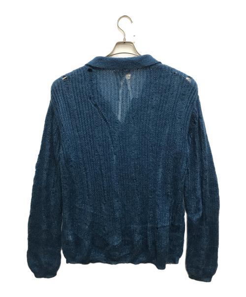 YOKE（ヨーク）YOKE (ヨーク) SILK MOHAIR SKIPPER SWEATER ブルー サイズ:3の古着・服飾アイテム
