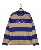 Heaven by Marc Jacobsヘブンバイマークジェイコブス）の古着「Stripe Longsleeve」｜ベージュ×パープル