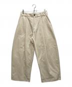 STUDIO NICHOLSONスタジオ ニコルソン）の古着「Deep Pleat Volume Pant」｜ベージュ