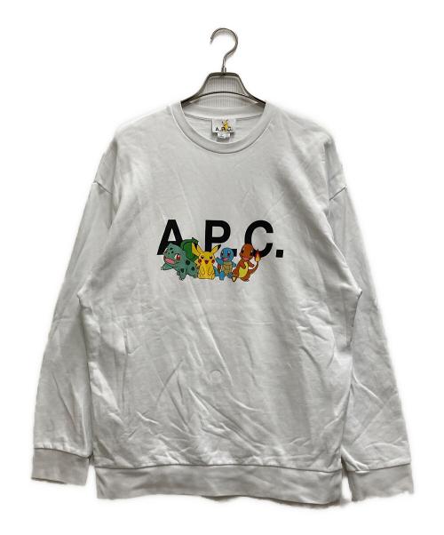 A.P.C.（アーペーセー）A.P.C. (アーペーセー) Pokemon (ポケモン) コラボグラフィックスウェット ホワイト サイズ:Ⅼの古着・服飾アイテム