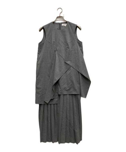 ENFOLD（エンフォルド）ENFOLD (エンフォルド) SQUARE DRAPE DRESS グレー サイズ:36の古着・服飾アイテム