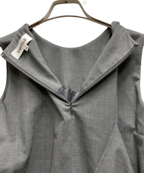 ENFOLD（エンフォルド）ENFOLD (エンフォルド) SQUARE DRAPE DRESS グレー サイズ:36の古着・服飾アイテム