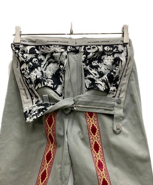 NUMBER (N)INE（ナンバーナイン）NUMBER (N)INE (ナンバーナイン) 側章デザインパンツ グレー サイズ:3の古着・服飾アイテム