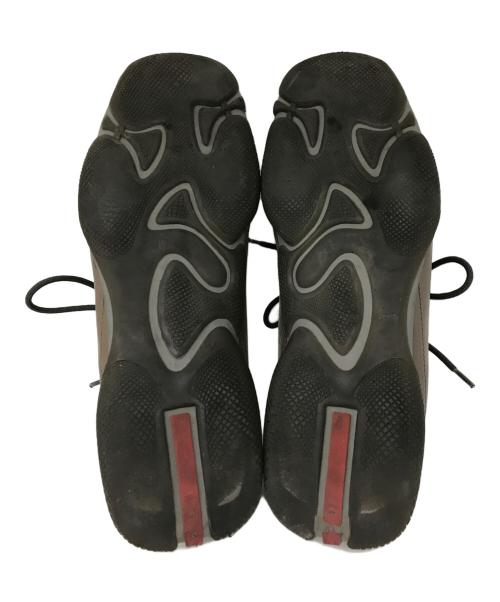 PRADA SPORTS（プラダスポーツ）PRADA SPORTS (プラダスポーツ) 00's スクエアトゥレザースニーカー ブラウン×グリーン サイズ: 8 1/2の古着・服飾アイテム