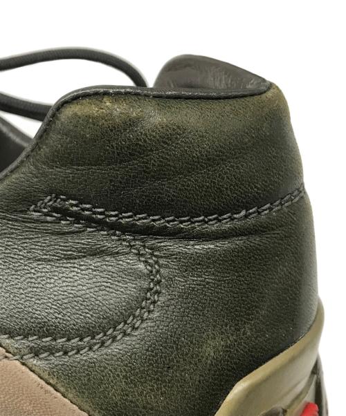 PRADA SPORTS（プラダスポーツ）PRADA SPORTS (プラダスポーツ) 00's スクエアトゥレザースニーカー ブラウン×グリーン サイズ: 8 1/2の古着・服飾アイテム