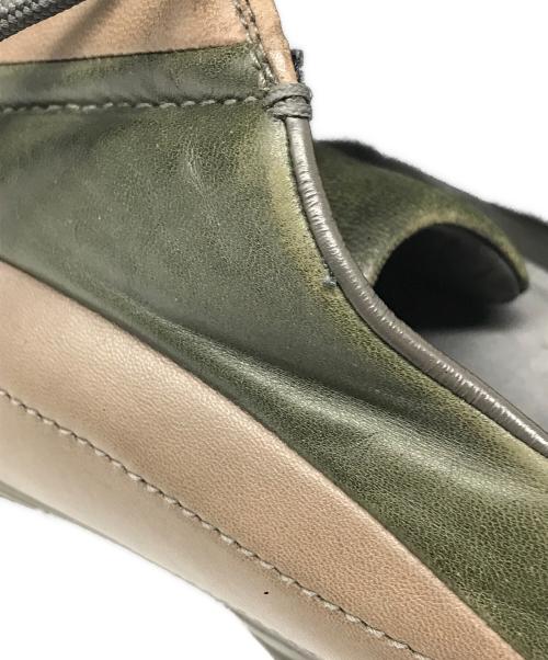 PRADA SPORTS（プラダスポーツ）PRADA SPORTS (プラダスポーツ) 00's スクエアトゥレザースニーカー ブラウン×グリーン サイズ: 8 1/2の古着・服飾アイテム