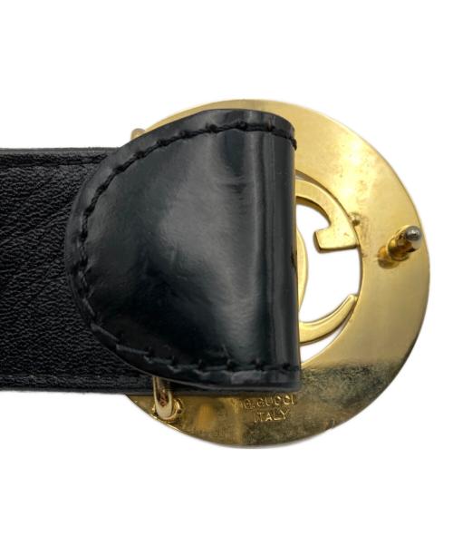 GUCCI（グッチ）GUCCI (グッチ) レザーベルト ブラック サイズ:32/80の古着・服飾アイテム