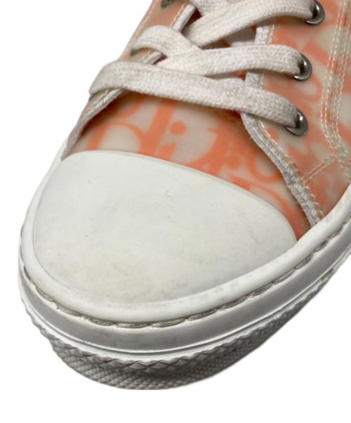 DIOR HOMME（ディオール オム）DIOR HOMME (ディオール オム) トロッターラバーキャンバス スニーカー ホワイト×オレンジ サイズ:42の古着・服飾アイテム