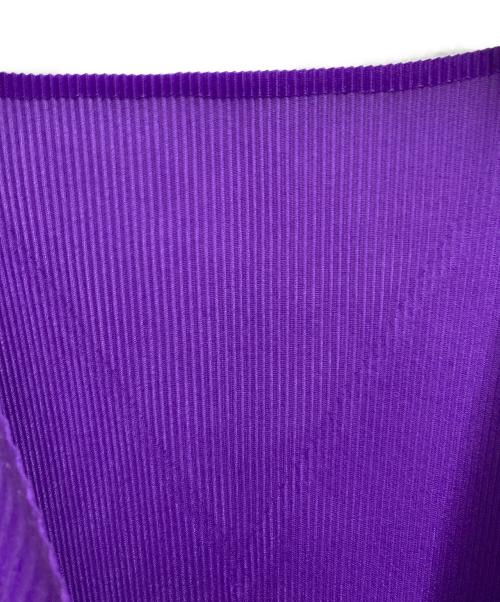 PLEATS PLEASE（プリーツプリーズ）PLEATS PLEASE (プリーツプリーズ) Vネックプリーツトップス パープル サイズ:3の古着・服飾アイテム