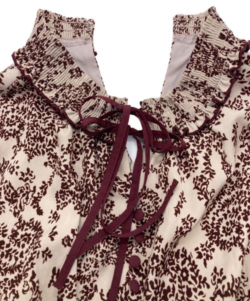 HER LIP TO（ハーリップトゥ）HER LIP TO (ハーリップトゥ) Winter Floral Long-sleeve Dress / ウィンターフローラルロングスリーブドレス ベージュ サイズ:Ｍの古着・服飾アイテム