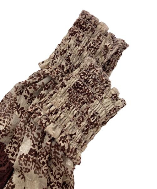 HER LIP TO（ハーリップトゥ）HER LIP TO (ハーリップトゥ) Winter Floral Long-sleeve Dress / ウィンターフローラルロングスリーブドレス ベージュ サイズ:Ｍの古着・服飾アイテム