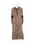 HER LIP TO（ハーリップトゥ）の古着「Winter Floral Long-sleeve Dress / ウィンターフローラルロングスリーブドレス」｜ベージュ