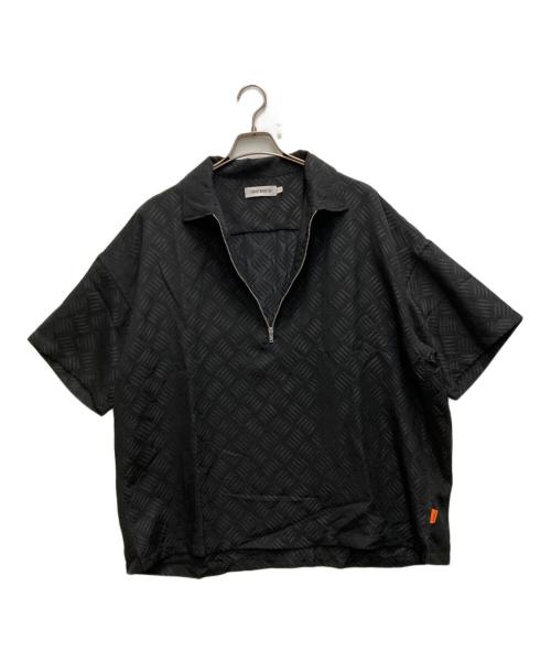 TIGHTBOOTH PRODUCTION（タイトブースプロダクション）TIGHTBOOTH PRODUCTION (タイトブースプロダクション) CHECKER PLATE HALF ZIP SHIRT ブラック サイズ:Lの古着・服飾アイテム