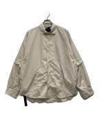 meanswhileミーンズワイル）の古着「Feather Smooth Snap SH」｜ベージュ