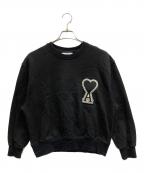 AMI Alexandre Mattiussiアミアレクサンドルマテュッシ）の古着「ワッペンロゴクルーネックトレーナー」｜ブラック