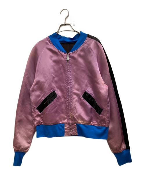 HARD ACT TO FOLLOW（ハードアクトトゥフォロー）HARD ACT TO FOLLOW (ハードアクトトゥフォロー) 60-70'S サテンスカジャン ブラック×ピンク サイズ:不明の古着・服飾アイテム