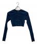 AURALEE（オーラリー）の古着「COTTON HIGH GAUGE RIB KNIT CROPPED CREW NECK CARDIGAN」｜ブルー