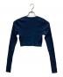 AURALEE (オーラリー) COTTON HIGH GAUGE RIB KNIT CROPPED CREW NECK CARDIGAN ブルー：23000円