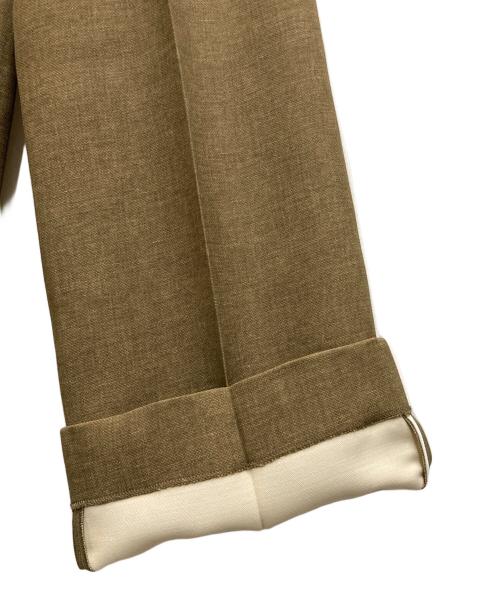 FENDI（フェンディ）FENDI (フェンディ) サイドラインウールタックパンツ ブラウン サイズ:36の古着・服飾アイテム