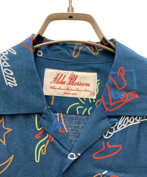 Aloha Blossom（アロハブロッサム）Aloha Blossom (アロハブロッサム) レーヨンアロハシャツ ブルー サイズ:38の古着・服飾アイテム