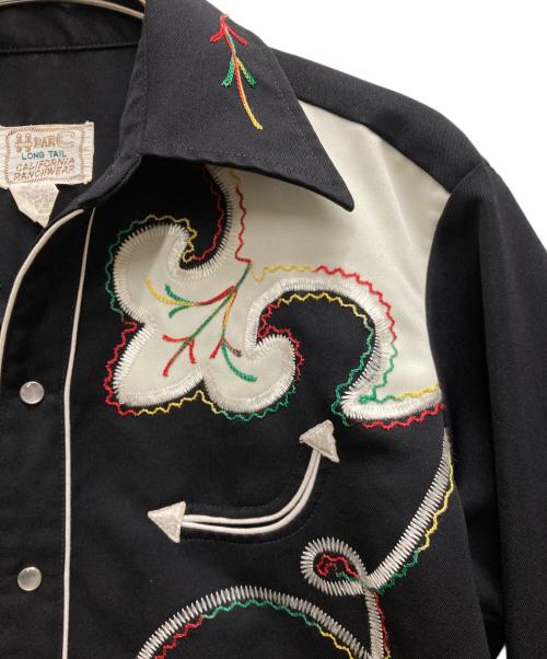 H BAR C（エイチバーシー）H BAR C (エイチバーシー) 60s-70s ウエスタンシャツ ブラック サイズ:16 1/2の古着・服飾アイテム