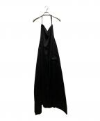 VOLTAGE CONTROL FILTERヴォルテージ コントロール フィルター）の古着「サテンエプロンワンピース」｜ブラック