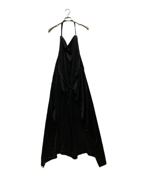 VOLTAGE CONTROL FILTER（ヴォルテージ コントロール フィルター）VOLTAGE CONTROL FILTER (ヴォルテージ コントロール フィルター) サテンエプロンワンピース ブラック サイズ:FREEの古着・服飾アイテム