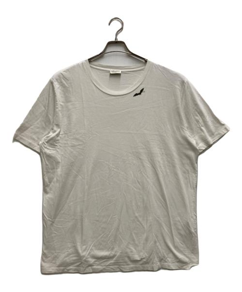 Saint Laurent Paris（サンローランパリ）Saint Laurent Paris (サンローランパリ) ネックロゴプリントTシャツ ホワイト サイズ:XXLの古着・服飾アイテム
