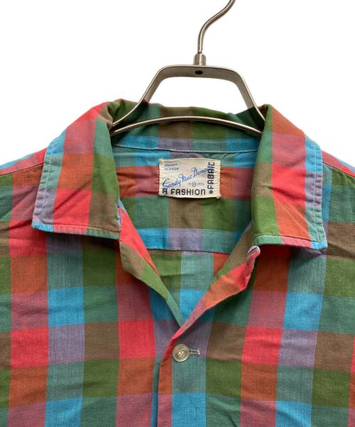 Sandy mac Donald（サンディマクドナルド）Sandy Mac Donald (サンディマクドナルド) 60s半袖チェックシャツ レッド×グリーン サイズ:Mの古着・服飾アイテム
