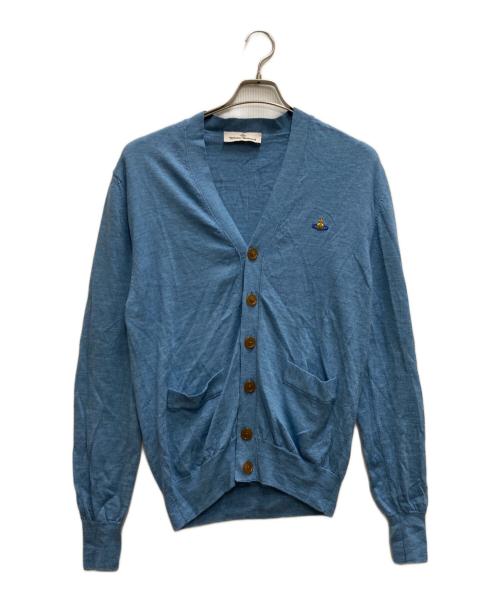 Vivienne Westwood（ヴィヴィアンウエストウッド）Vivienne Westwood (ヴィヴィアンウエストウッド) オーブロゴ刺繍カーディガン スカイブルー サイズ:XLの古着・服飾アイテム
