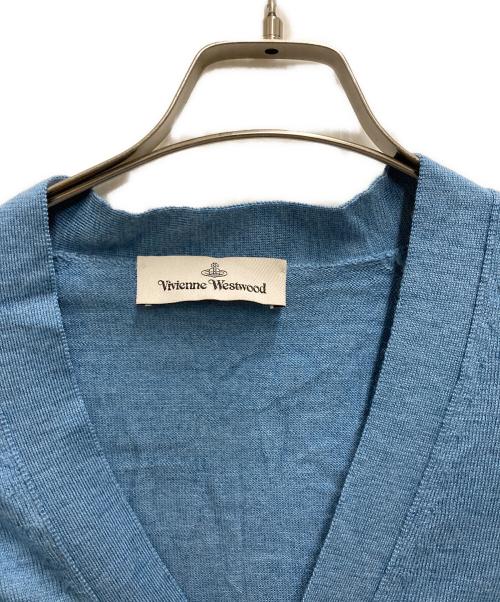 Vivienne Westwood（ヴィヴィアンウエストウッド）Vivienne Westwood (ヴィヴィアンウエストウッド) オーブロゴ刺繍カーディガン スカイブルー サイズ:XLの古着・服飾アイテム