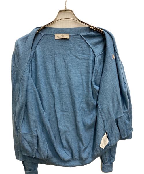 Vivienne Westwood（ヴィヴィアンウエストウッド）Vivienne Westwood (ヴィヴィアンウエストウッド) オーブロゴ刺繍カーディガン スカイブルー サイズ:XLの古着・服飾アイテム