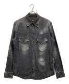 DSQUARED2ディースクエアード）の古着「ダメージデニムウエスタンシャツ」｜ブラック