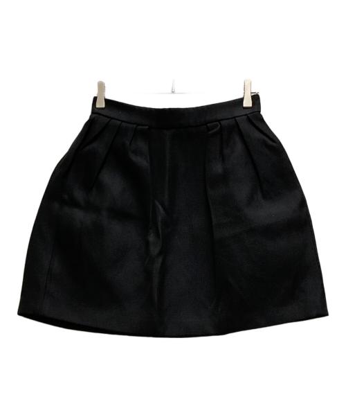 Christian Dior（クリスチャン ディオール）Christian Dior (クリスチャン ディオール) タックミニスカート ブラック サイズ:36の古着・服飾アイテム