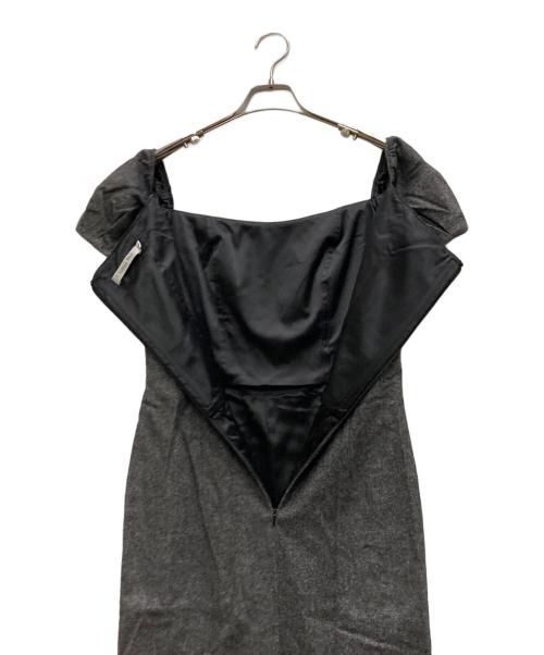 Christian Dior（クリスチャン ディオール）Christian Dior (クリスチャン ディオール) ショートスリーブ ツイードドレス グレー サイズ:38の古着・服飾アイテム