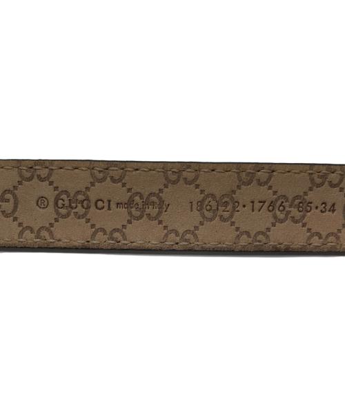 GUCCI（グッチ）GUCCI (グッチ) リボンバックル レザーベルト ブラック サイズ:85・34の古着・服飾アイテム