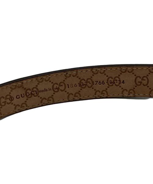 GUCCI（グッチ）GUCCI (グッチ) リボンバックルレザーベルト ホワイトの古着・服飾アイテム