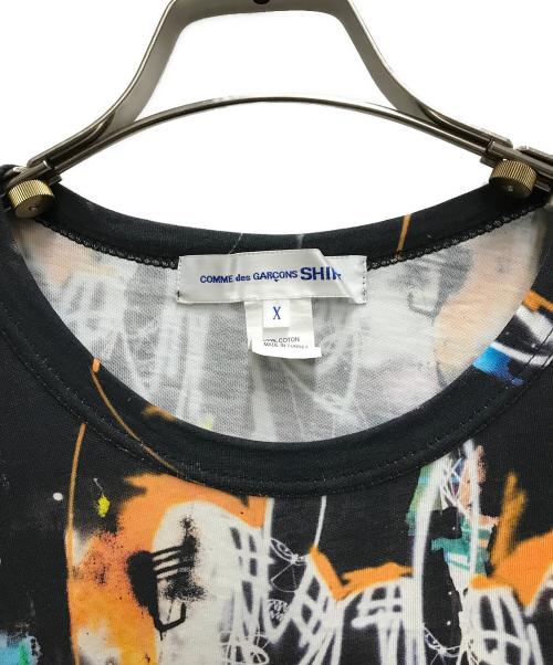 COMME des GARCONS SHIRT（コムデギャルソンシャツ）COMME des GARCONS SHIRT (コムデギャルソンシャツ) フューチュラグラフィックTシャツ ブラック サイズ:Xの古着・服飾アイテム