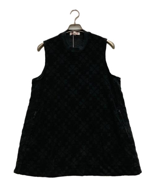 masu（エムエーエスユー）MASU (エムエーエスユー) CLOVER PILE VEST ブラック サイズ:44の古着・服飾アイテム