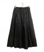 BLAMINKブラミンク）の古着「RESORT フラワープリントギャザースカート」｜ブラック