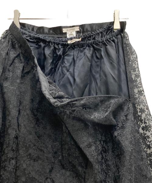 BLAMINK（ブラミンク）BLAMINK (ブラミンク) RESORT フラワープリントギャザースカート ブラック サイズ:36の古着・服飾アイテム